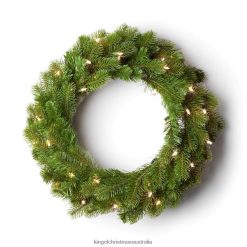 Accessories King of Christmas 24" Douglas Fir Wreath with Warm White LED Lights (Battery Operated) ZJL8BT61