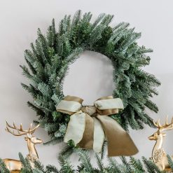 Accessories King of Christmas 24" Noble Fir Wreath with Warm White LED Lights (Battery Operated) ZJL8BT57
