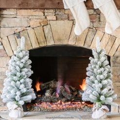 Accessories King of Christmas 3' Flock Artificial Christmas Tabletop Tree Unlit (set of 2) ZJL8BT102