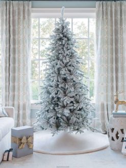Accessories King of Christmas 6.5' Queen Flock Slim Artificial Christmas Tree Tree Unlit ZJL8BT37