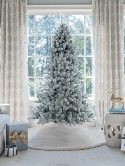 Accessories King of Christmas 8' Prince Flock Tree With 550 Warm White Led Lights ZJL8BT38