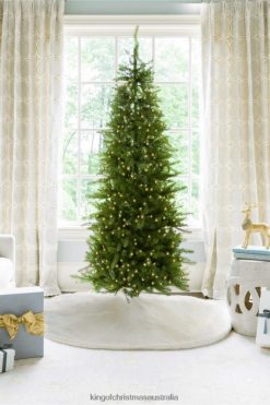 Accessories King of Christmas OPEN BOX 6.5' Yorkshire Fir Slim Tree Warm White LED Lights ZJL8BT47