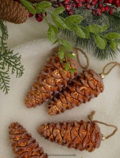 Accessories King of Christmas Pinecone Glass Ornament (4 Pack) ZJL8BT148