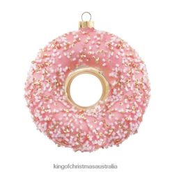 Accessories King of Christmas Pink Sprinkled Donut Glass Ornament (4 Pack) ZJL8BT150