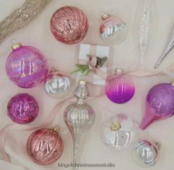 Accessories King of Christmas Sweet 30-Piece Glass Ornament Set (Pink - Purple) Limited Edition ZJL8BT149